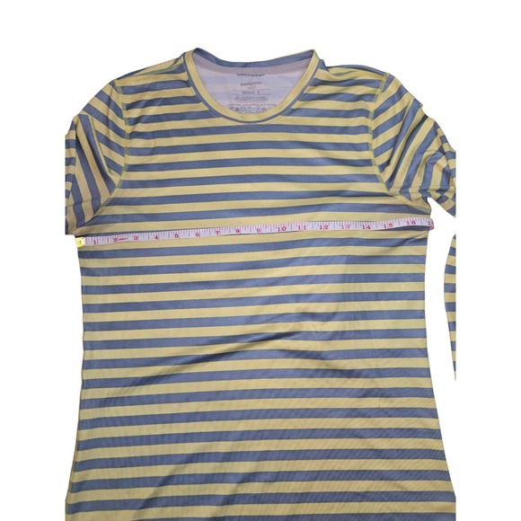 Patagonia Women's Yellow Striped Capilene Long Sleeve Shirt  Silkweight  Size S - Picture 4 of 7